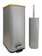 Sidirela Plastic Bathroom Trash Can and Basket Set Soft Close 7lt Gray