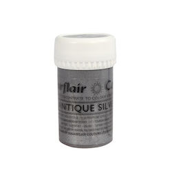 Χρώμα Πάστα Satin Antique Silver 25gr Sugarflair