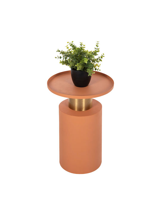Rundes Beistelltisch Metall Orange M30.5xL30.5xH42cm