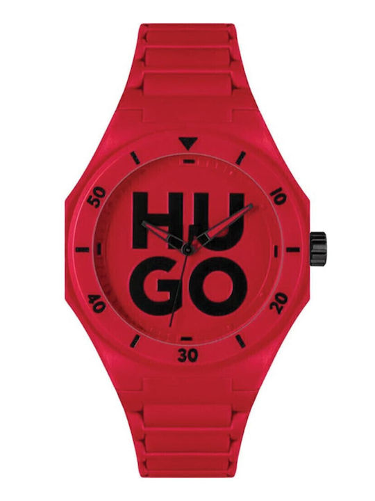 Boss Men's Watch 42mm Battery with Red Rubber Strap