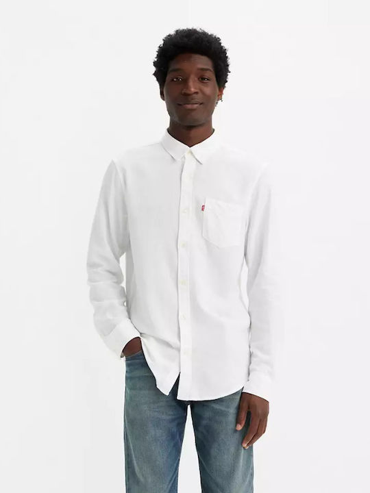 Levi's Men's Shirt Long Sleeve White