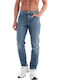 Ανδρικό Παντελόνι Τζιν με Slim Tapered Εφαρμογή Blue Denim