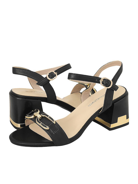Serva Leather Sandals Black
