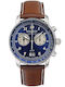 Damen Uhr Chronograph mit Braun Lederarmband