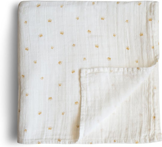 Mushie Muslin Swaddle Wrap Ecru 120x120cm.