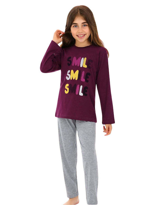 Wiembi Pijama pentru copii De iarnă De bumbac purple