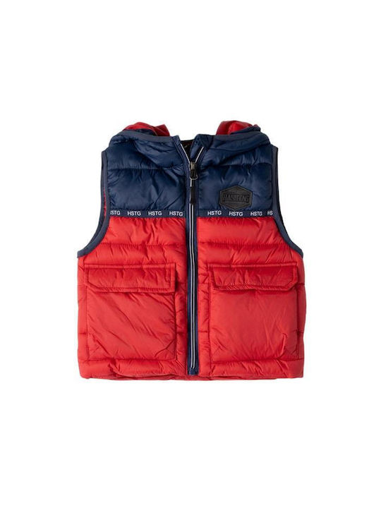 Hashtag Kids Casual Jacket Sleeveless with Hood Red