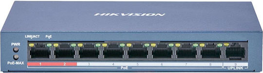 Hikvision DS-3E0109P-E Unmanaged L2 PoE+ Switch με 8 Θύρες Ethernet