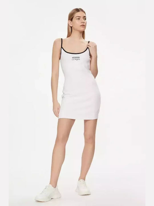 Guess Γυναικείο Κοντό Φόρεμα Παραλίας Λευκό