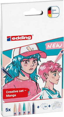 Σετ Μαρκαδόροι Edding Acrylic Manga Drawing 5 Τεμάχια