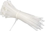 Pack of 100pcs White Plastic Cable Ties 300x4.8mm