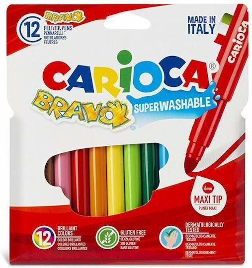 Carioca Bravo Super Маркери за рисуване 6мм Комплект 12бр