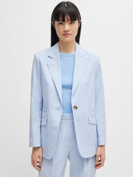 Hugo Boss Blazer pentru femei Sacou Albastru deschis