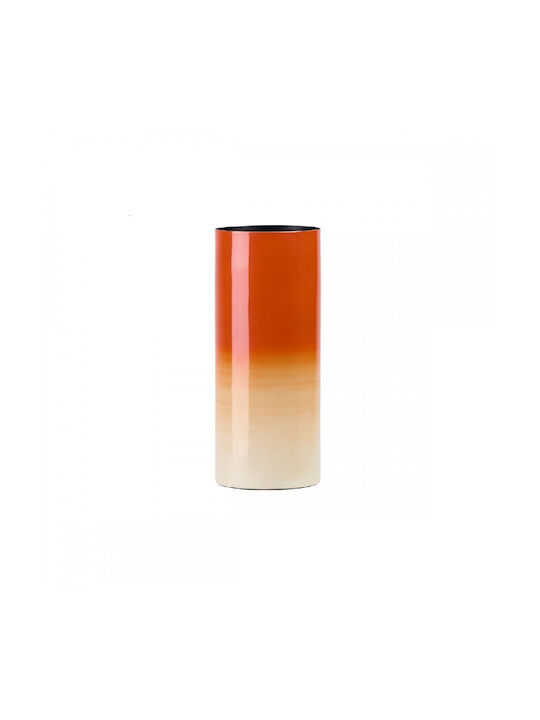 Capolavoro Διακοσμητικό Βάζο Μεταλλικό Πορτοκαλί 10x20.5cm