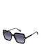 Polaroid Women’s Sunglasses With Black Horn-Rimmed Frame And Grey Gradient Lens