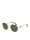 Funky Buddha Unisex Sunglasses with Gold Frame and Green Polarized Lens FBS2057/003