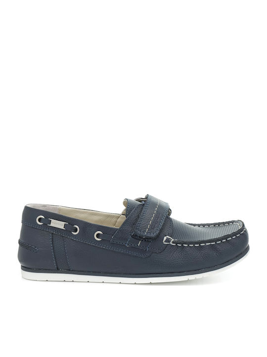 Boys Leather Moccasins Blue