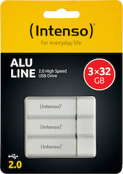 Intenso Alu Line 32GB USB 2.0 Stick Γκρι