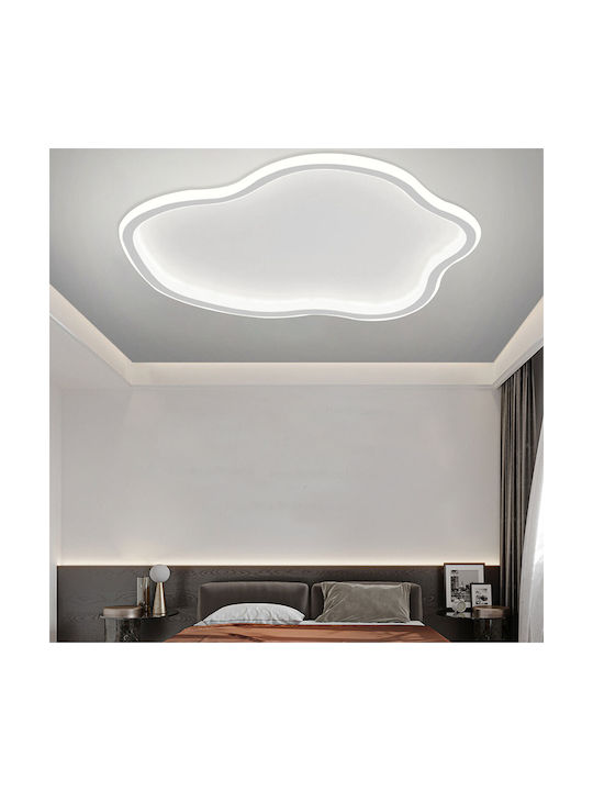 Universo Μοντέρνα Μεταλλική Πλαφονιέρα Οροφής με Ενσωματωμένο LED σε Λευκό χρώμα 50εκ.