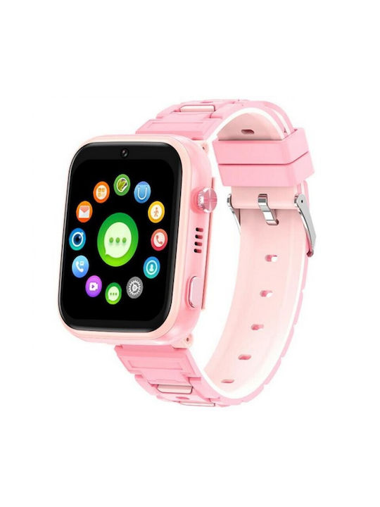 XO Kinder-Smartwatch mit GPS und Kautschuk/Plastikarmband Rosa