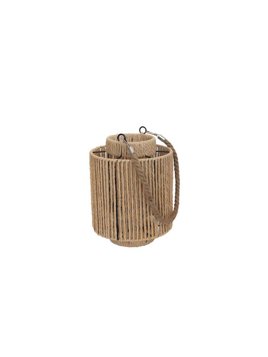 Plastona Tabletop Rattan Lantern Beige 19x19cm