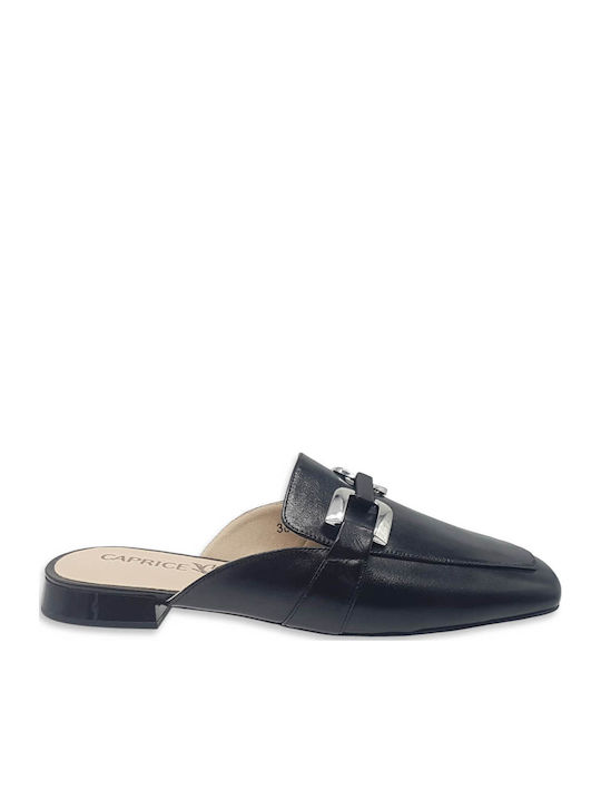 Caprice Flach Leder Mules in Schwarz Farbe