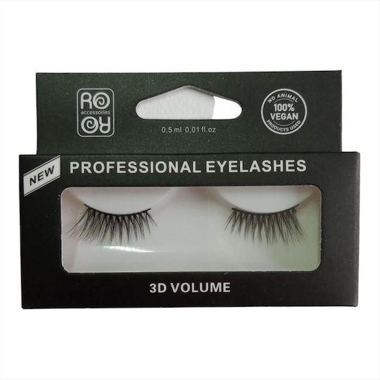 Ro Accessories Βλεφαρίδες Με Κόλλα 3d Volume Ey185