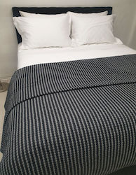 Blanc de Blanc Μονή Κουβέρτα Ξενοδοχείου Μαύρη 170x250cm