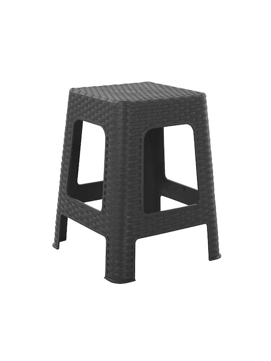 Garden Stool Rattan Anthracite 28.5x28.5x45cm
