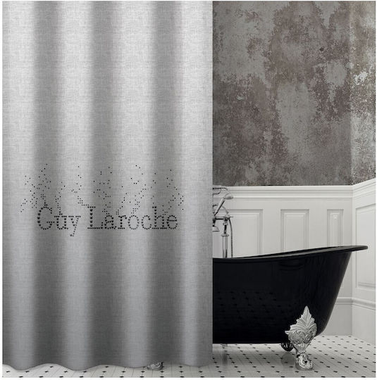 Guy Laroche Pandora Душ завеса Тъканна с куки 240x185см Silver 1128030221008