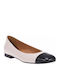 Lederne Damen Ballerinas in Beige Farbe