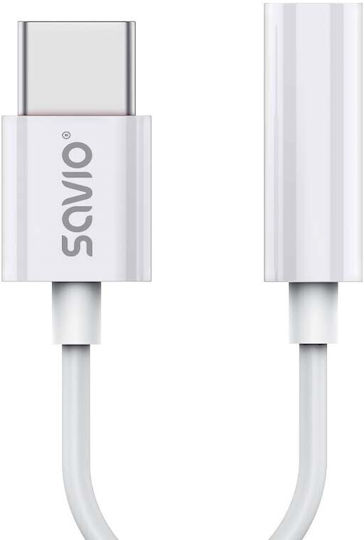 Savio Ak-51 Converter USB-C male to 3.5mm female White 1pcs