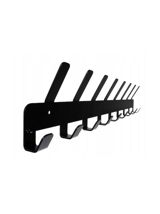 Cremastă de Perete Metalică cu 17 Compartimente Neagră 48.3x2.5x9.5cm