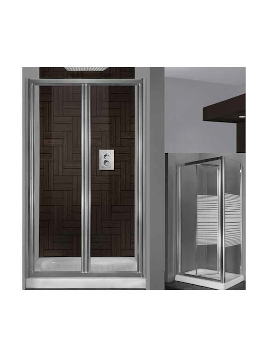 Aquarelle Venia 110 VN11065-SERIGRAFIA Duschwand für Dusche mit Schieben Tür 65x185cm Streifen