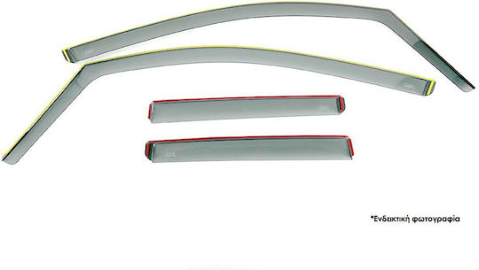 DGA Windbreakers Set Front and Rear Car Dark Fime for Seat Leon 4pcs