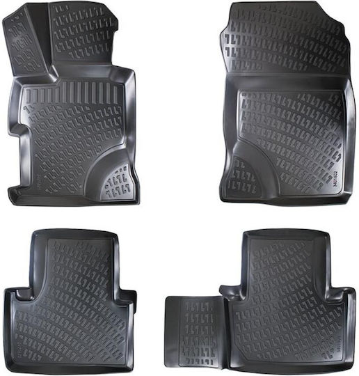 Carro Set of Front and Rear Mats 4pcs Tray Type for Honda Civic 2011-2016 Black
