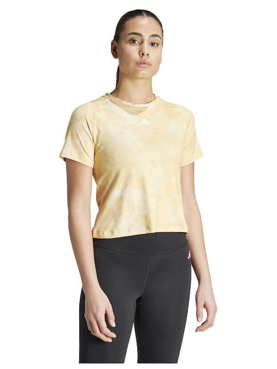 Adidas Дамска Спортна Тениска Цветя Жълт