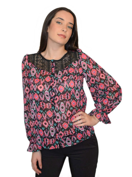 Morena Spain Women's Blouse Long Sleeve Black