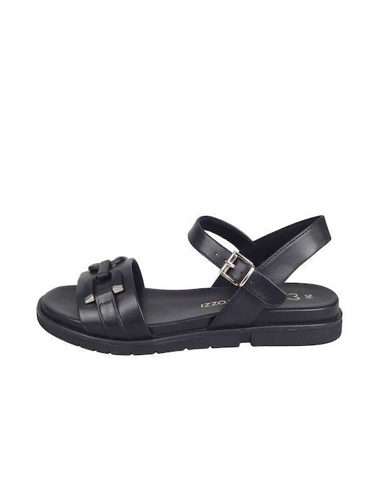 Marco Tozzi Damen Flache Sandalen Flatforms in Schwarz Farbe