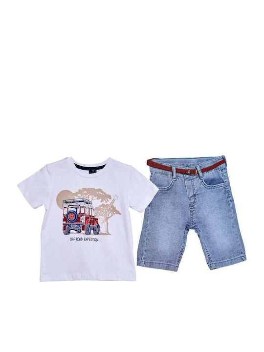 Set pentru copii cu șorturi Vară 2buc White
