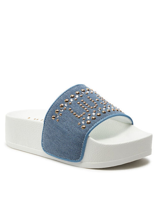Liu Jo Damen Flache Sandalen in Blau Farbe