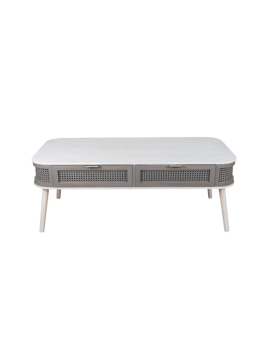 Rectangular Central Coffee Table from Bamboo Gray M120xW60xH45cm