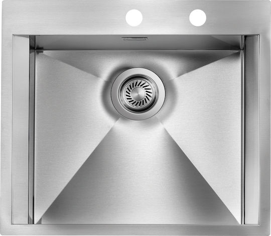 Sanitec Ένθετος Νεροχύτης Inox Σατινέ Μ57xΠ50cm Ασημί