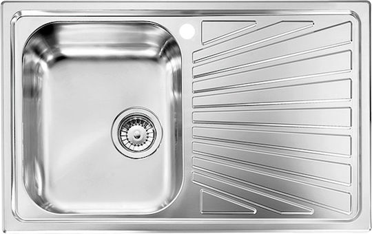 Sanitec Cometa Σατινε Ένθετος Νεροχύτης Inox Μ79xΠ50cm Ασημί