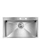 Sanitec Focus Mix Satin Ένθετος Νεροχύτης Inox Μ86xΠ50cm Ασημί