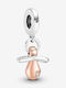 Pandora Charm με Πέτρες από Ροζ Επιχρυσωμένο Ασήμι με Ζιργκόν