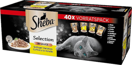 Sheba Selection Select Slices Υγρή Τροφή για Ηλικιωμένες Γάτες σε Φακελάκι με Πουλερικά χωρίς Γλουτένη 40x85gr
