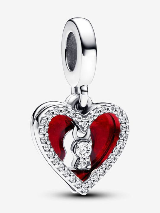 Pandora Charm Καρδιά από Ασήμι Κόκκινο