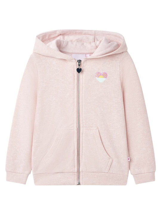 vidaXL Kids Sweatshirt Cardigan with Hood Pink