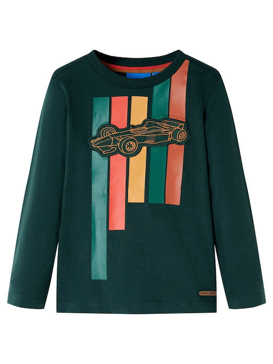 vidaXL Kids Blouse Long Sleeve Dark Green